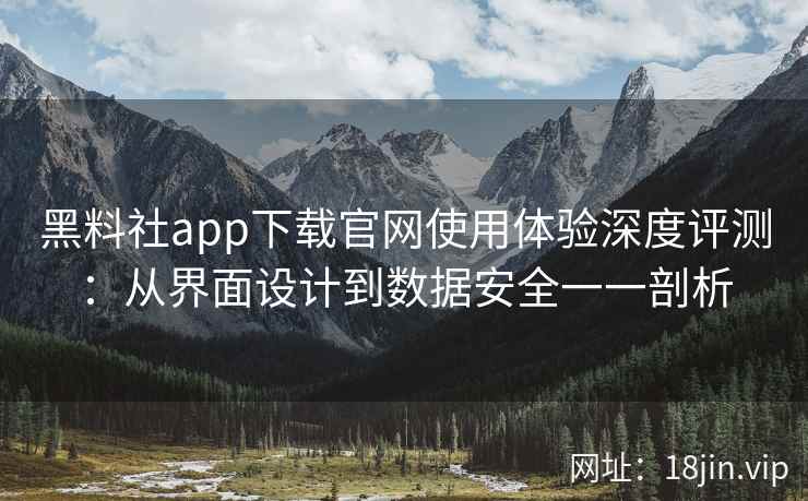 黑料社app下载官网使用体验深度评测：从界面设计到数据安全一一剖析