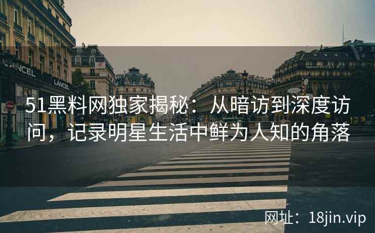 51黑料网独家揭秘：从暗访到深度访问，记录明星生活中鲜为人知的角落